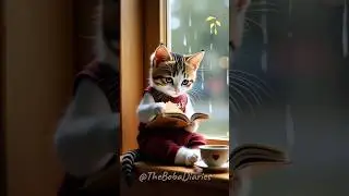 Tiny Cat&rsquo;s Rainy Day Reading and Tea Moment 📖☕️