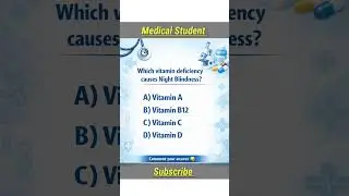 Question of the day 👉 which vitamin deficiency causes night blindness? #medicalstudent #medicalshort