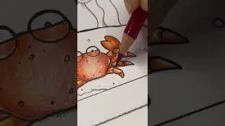 How I Color Crab with Colored Pencils | Coco Wyo Coloring Book