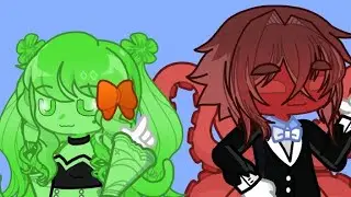jade the jellyfish + my brother kinitopet oc