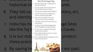 10 Lines on World Heritage Day | April 18 | #shorts