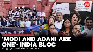 INDIA bloc demands probe on Adani bribery case, protests outside Parliament