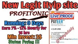 New Legit HYIP Site Profitonic.biz, Really Paying!  Received 0.50$ Instantly - Hyips daily