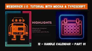 #12 |  Handle Calendar Part1 | WebdriverIO Mocha Framework