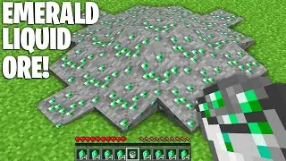 How to MINE this EMERALD ORE LIQUID in Minecraft  EMERALD WATER !