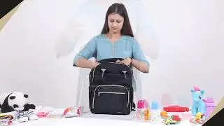 PACKNBUY Stylish Baby Diaper Bag Backpack for Mom Dad Travel with Multiple Pockets Baby Bags (Black)