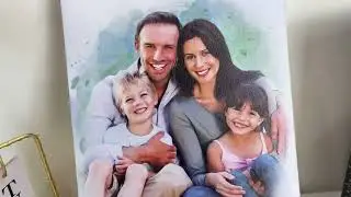 Custom Watercolor Family Portrait Canvas From Photo &ndash; Made for Your Home - Gloxo