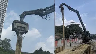 Sheet Pile Installation with Vibro Excavator