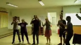 Fun Italian dance at the youth exchange 