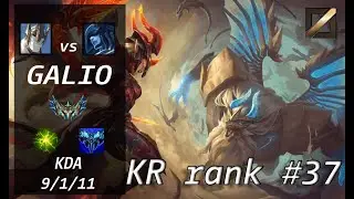 【KR rank #37】 GALIO vs LISSANDRA - KR Challenger Patch 13.8