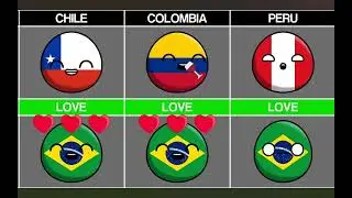 All countryballs that love and hate to brazil
