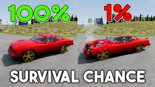 Realistic Survival Chance Crash Tests #55 (With Dummies) | BeamNG.Drive