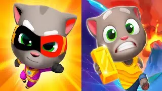 Talking Tom Hero Dash Titanium Force Tom vs Talking Tom Time Rush Dino Ginger Android Gameplay