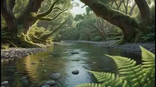 Peaceful River Water Sounds, Light Forest Birds, Calming Natural Ambience for sleep #435