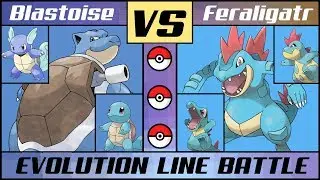 BLASTOISE vs. FERALIGATR! Evolution Line Battle (Pok&eacute;mon Sun/Moon)