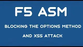 F5 ASM - Blocking the OPTIONS method and XSS attack