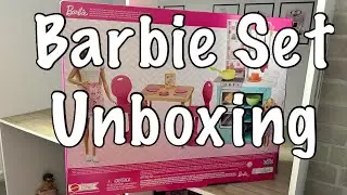 Unboxing Barbie oven, baking and dining set in the dolls house. It&rsquo;s moving day for them. #barbie