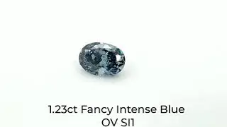 Oval Shape Fancy Intense Blue Diamond 1.23carat IGI Certified RAINBOW ROSE DIAMONDS