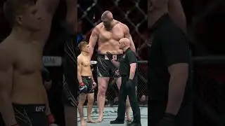 Giant in the ring, big UFC fighter and small UFC fighter#shorts #ufc #america #canada #hollywood