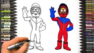 Нарисуйте лыжный костюм Неда Фландерса Fortnite x The Simpsons