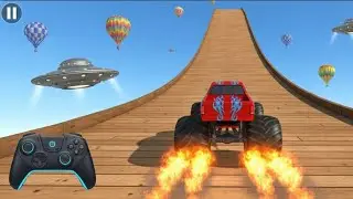 khatarnak monster truck !game, cartoon-style cars, tractor stunt action, and thrilling hill climb 