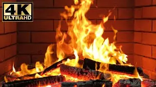 🔥 Outdoor fireplace ambience. Relaxing Fireplace Crackling Sounds. Winter Fireplace Cabin Retreat