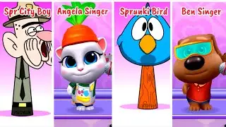 Who Will Prevail: Sprunki City Boy Sprunki Bird Pocoyo Vs Angela Ben Singer ? 🤯 | 😨 Mega Battle #577