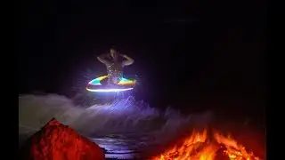 psihoop in waves with bonfire  4k