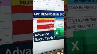 ⏰⏰Automatic Reminders in Excel🙄Advance Excel Trick #shorts #ytshorts #excel #msoffice #computer