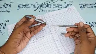 penhouse in Silver Body Gold Trims Retractable Ball Pen Model 19129
