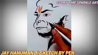 Lord Hanuman Ji Drawing | Powerful Bajrangbali Art Step by Step | STORY TIME SPARKLE ART