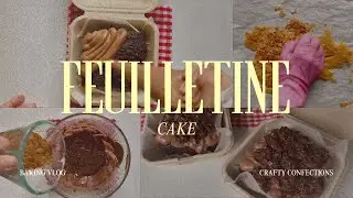 VIRAL FEUILLETINE CAKE #feuilletine #recipe #dessert #tutorial #fyp 