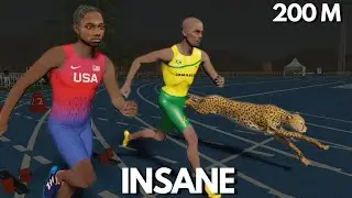 USAIN BOLT vs NOAH LYLES vs CHEETAH 200M [3D Speed Comparison] INSANE