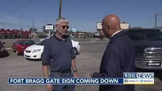 Goodbye, Fort Bragg: Name scraped from iconic sign