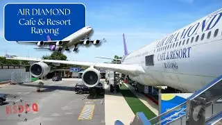 Inside the Airbus A340 Cafe in Thailand || Air Diamond Cafe & Resort Rayong