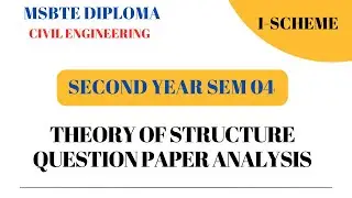 THEORY OF STRUCTURE QUESTION PAPER ANALYSIS/CIVIL ENGINEERING/MSBTE DIPLOMA SUMMER EXAM 2024.