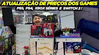 ATUALIZAÇÃO DE PREÇOS DOS GAMES - PS5, PS4, XBOX E SWITCH 2! GTA GAMES!