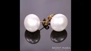 14mm Yellow Gold Stud Earrings