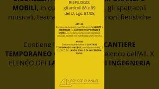 Il riepilogo degli articoli 88 e 89 del #titoloiv del D.Lgs. #8108