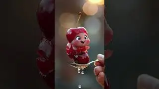 Cute Cherry Creature ASMR 🍒 | Magical Pixar-Style Fruit Animation | Relaxing Satisfying 4K Short