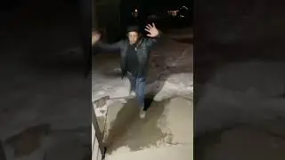 Guy Slips on Ice for 15 Seconds (With Cartoon Sound Effects)
