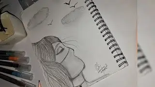 Pencil Sketch of a  mask Girl 👩&zwj;🎨👩&zwj;🎨#like #share #subscribe #sketching #parul