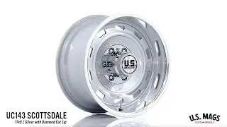 US MAGS UC143 SCOTTSDALE | 17X9 | SILVER W DIAMOND CUT LIP