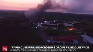 Warehouse Fire in Bedfordshire Captured by Drone
