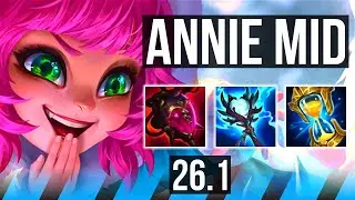 ANNIE vs ZED (MID) | 9k gold comeback, 44K damage | KR Diamond | 26.1