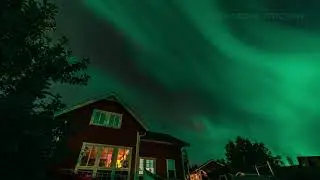 Strong Aurora, Ume&aring; , Sweden 04 September 2022, 3 hours time lapse