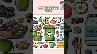 PTE Describe Image | Green Trash Can Sample Answer for 90 Score in Speaking @ptetestprep