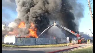 Three-alarm fire destroys animal food manufacturing plant in Batavia