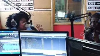 Nigerian musician L.A.X in studio with Jeff Mote, Chipukeezy and Linda Nyangwexo