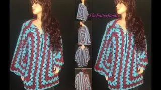 How to Crochet a Granny Hexagon Sweater Pattern #362│by ThePatternFamily